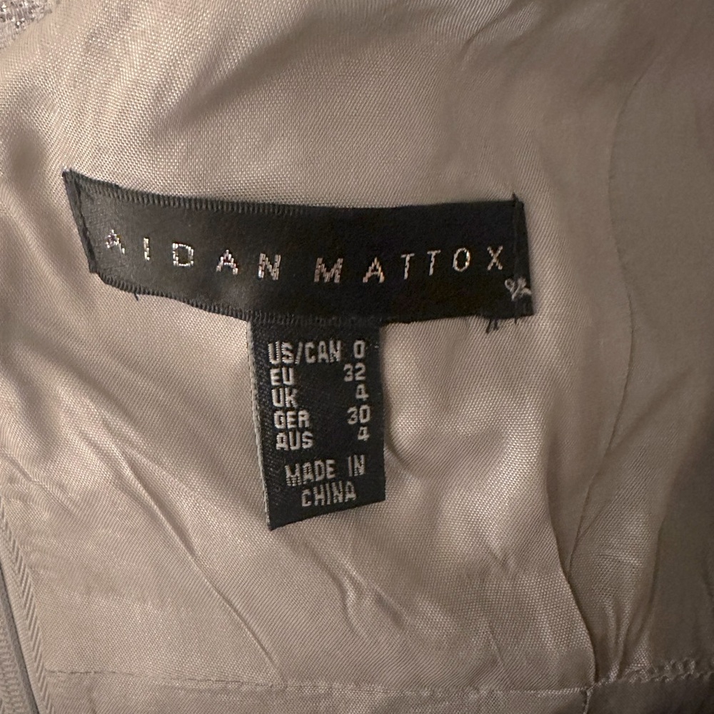 Aidan Mattox sleeveless gown, size 0 (though it might fit a 2) Gray/silver - Picture 4 of 6